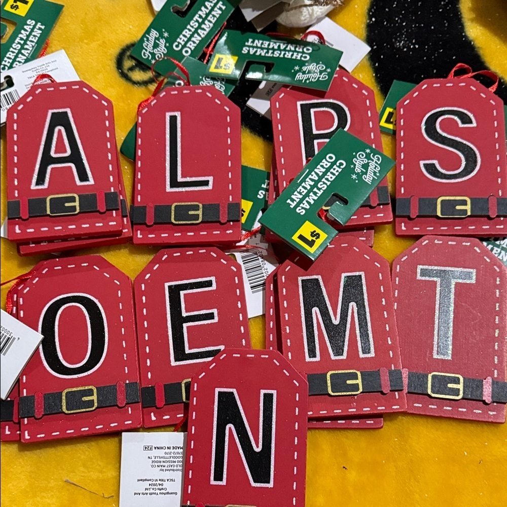 Red Christmas Ornament Tags